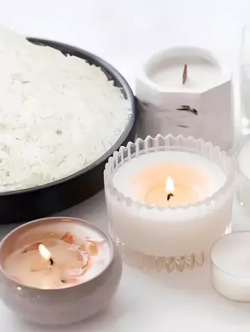 scented candles, velas aromaticas com cera em escamas